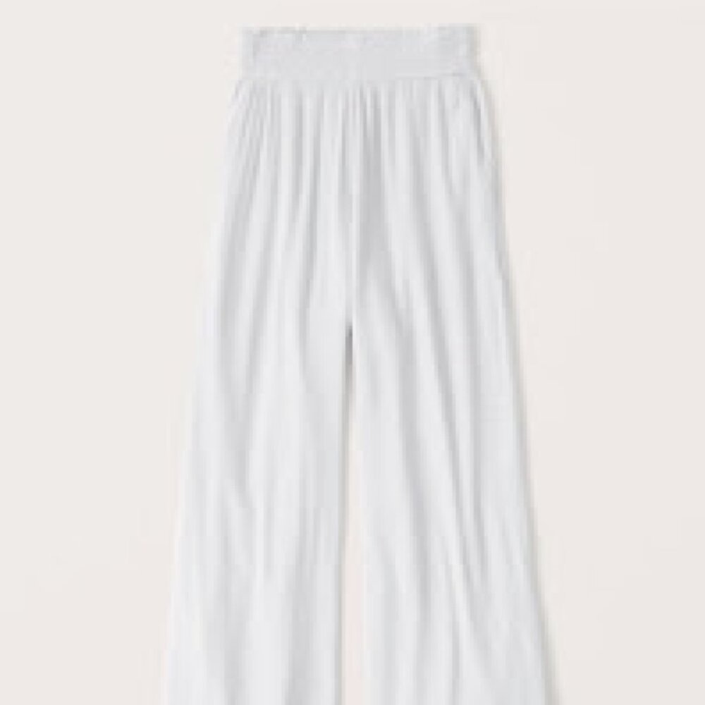 Abercrombie & Fitch Women's Pull-On Wide Leg Pants in Light Blue